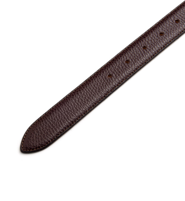 Dark Brown Pebbled Leather Belt
