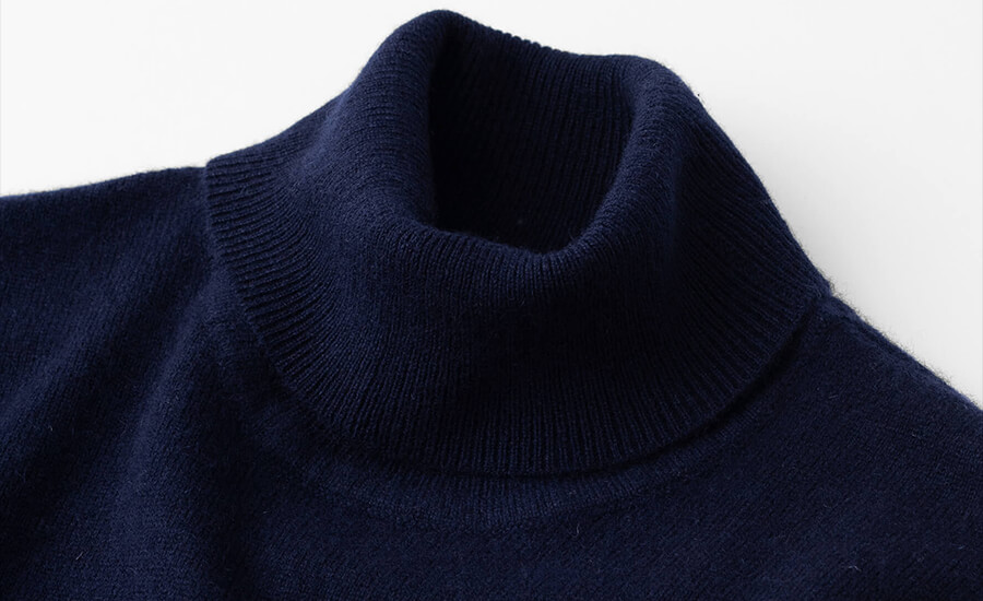 Navy Cashmere Turtleneck Sweater by Proper Cloth