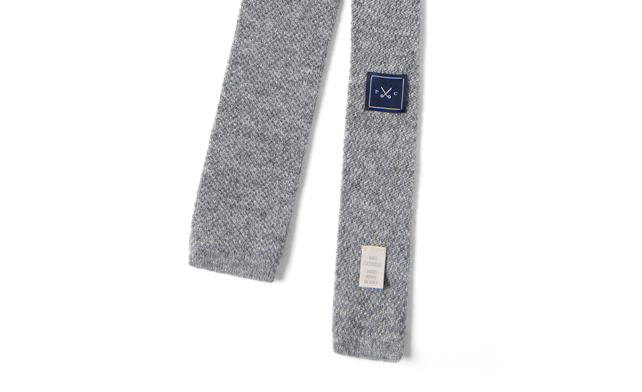 Grey Cashmere Knit Tie by Proper Cloth