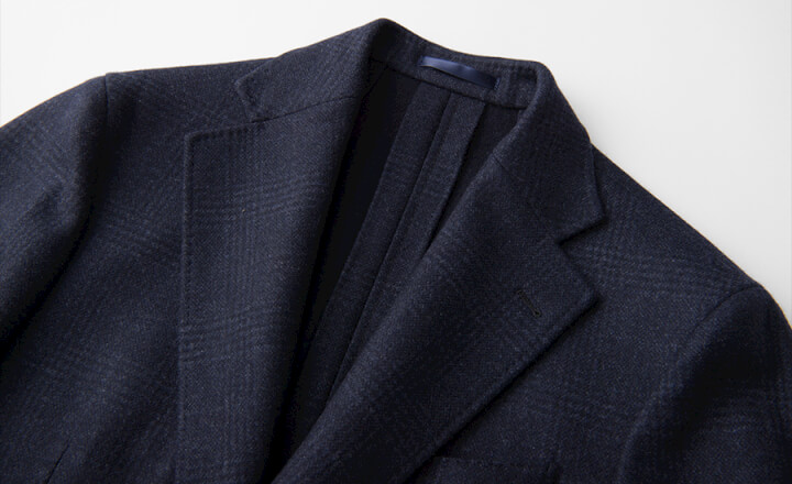 Bowery Navy Plaid Wool Unstructured Coat by Proper Cloth