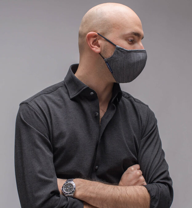 Grey Merino Wool TechKnit Mask by Proper Cloth