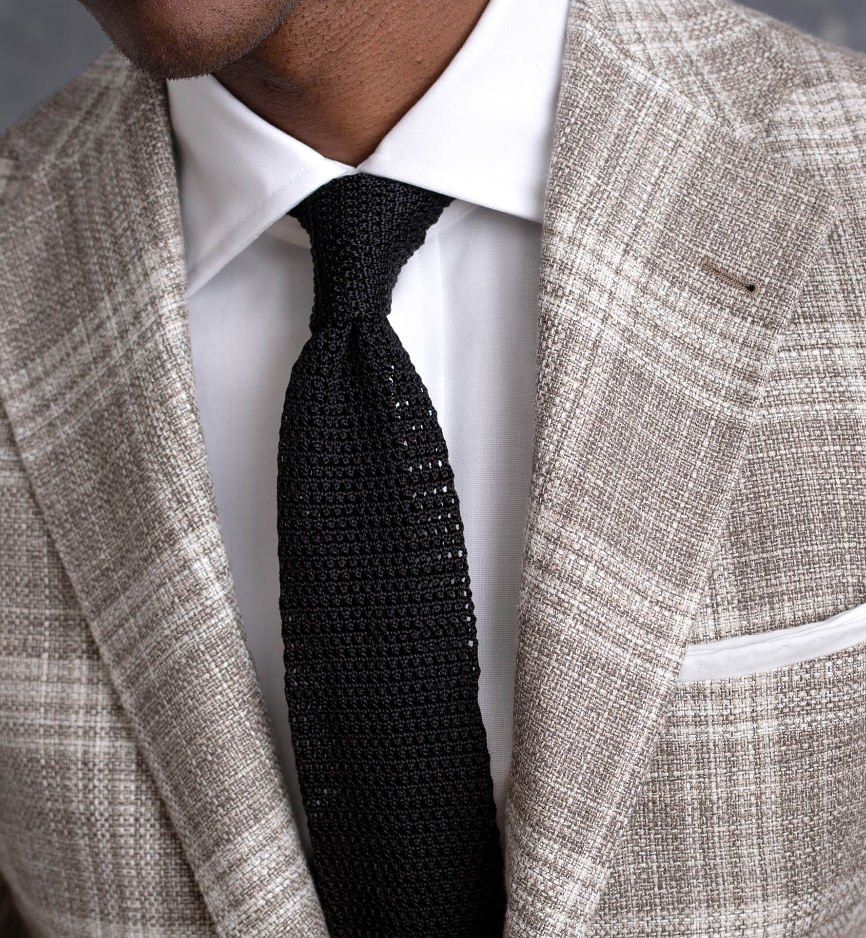 Black Silk Knit Tie by Proper Cloth