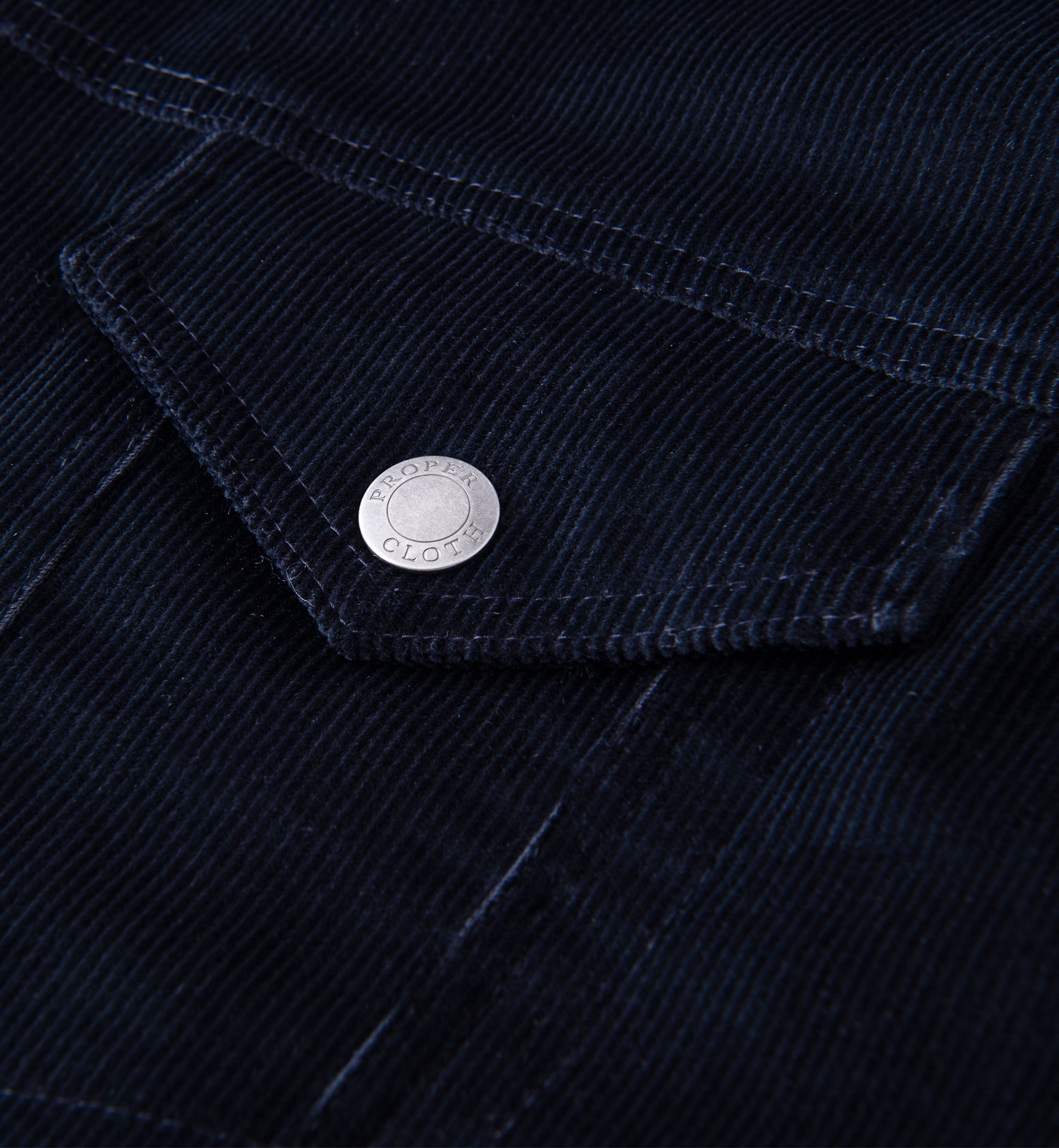 Lafayette Navy Blue Corduroy Trucker Jacket by Proper Cloth