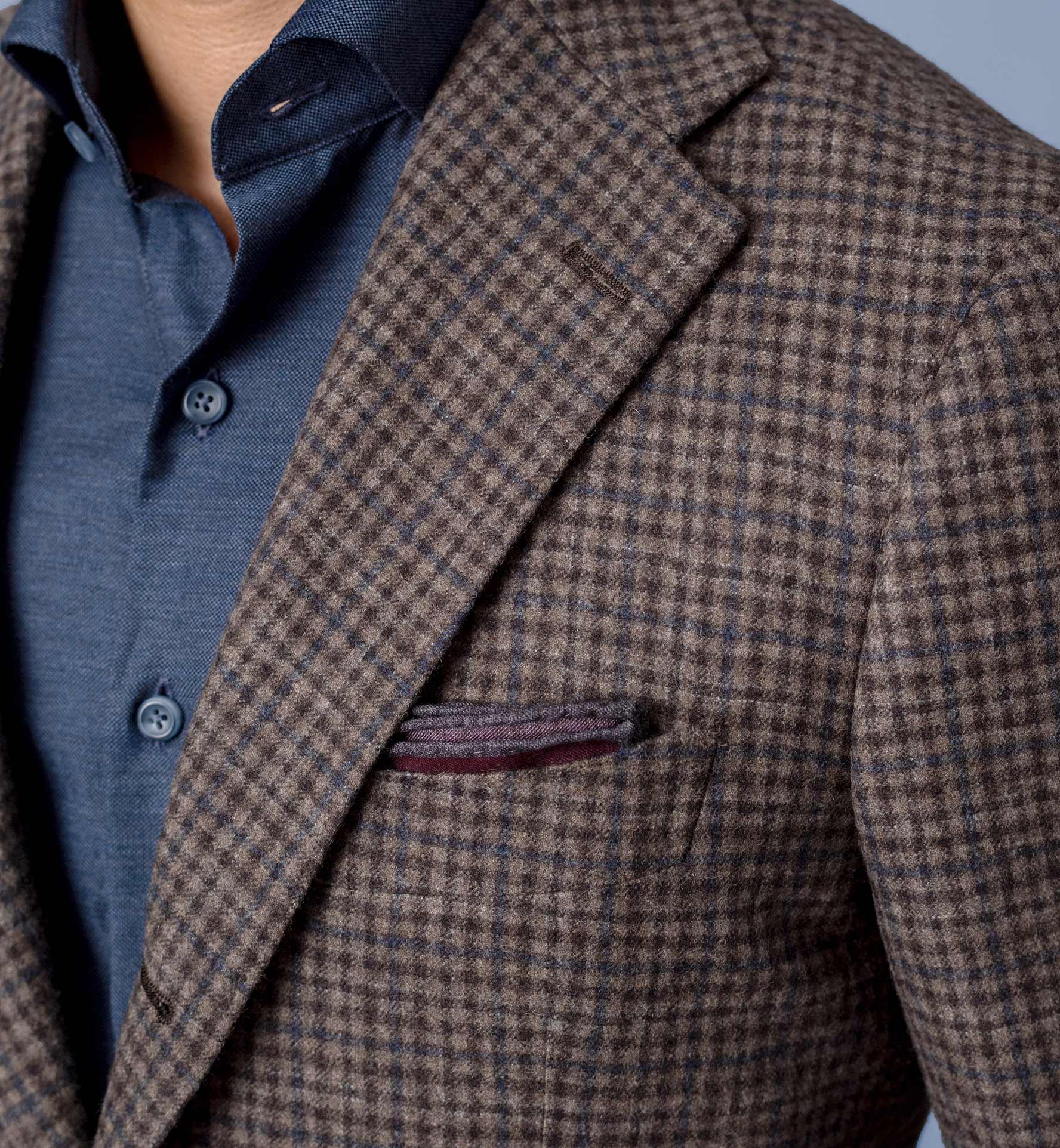 Bedford Brown Gun Check Jacket - Custom Fit Tailored Clothing