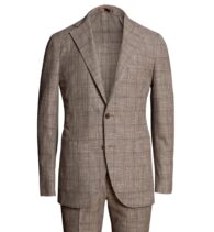 Suggested Item: Waverly Mocha Windowpane Slub Wool Blend Suit