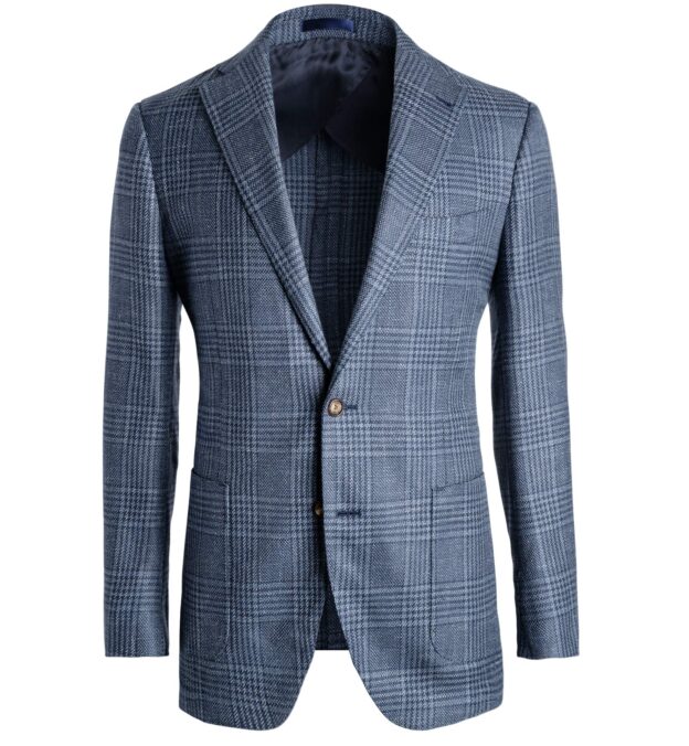 Loro Piana Fabric Slate Glen Plaid Linen Blend Hudson Jacket - Custom ...