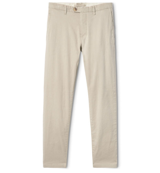 Bergamo Beige Cotton and Linen Stretch Chino - Custom Fit Pants