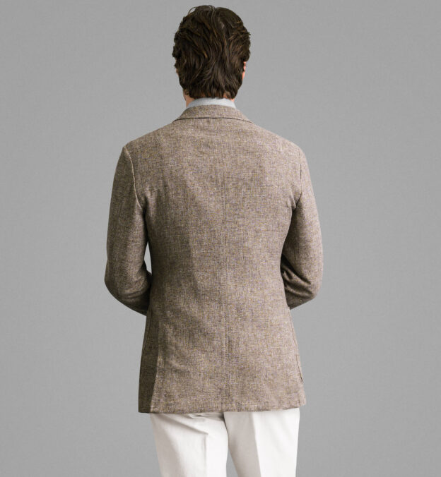 Taupe Wool Cotton Linen Waverly Jacket - Custom Fit Tailored Clothing