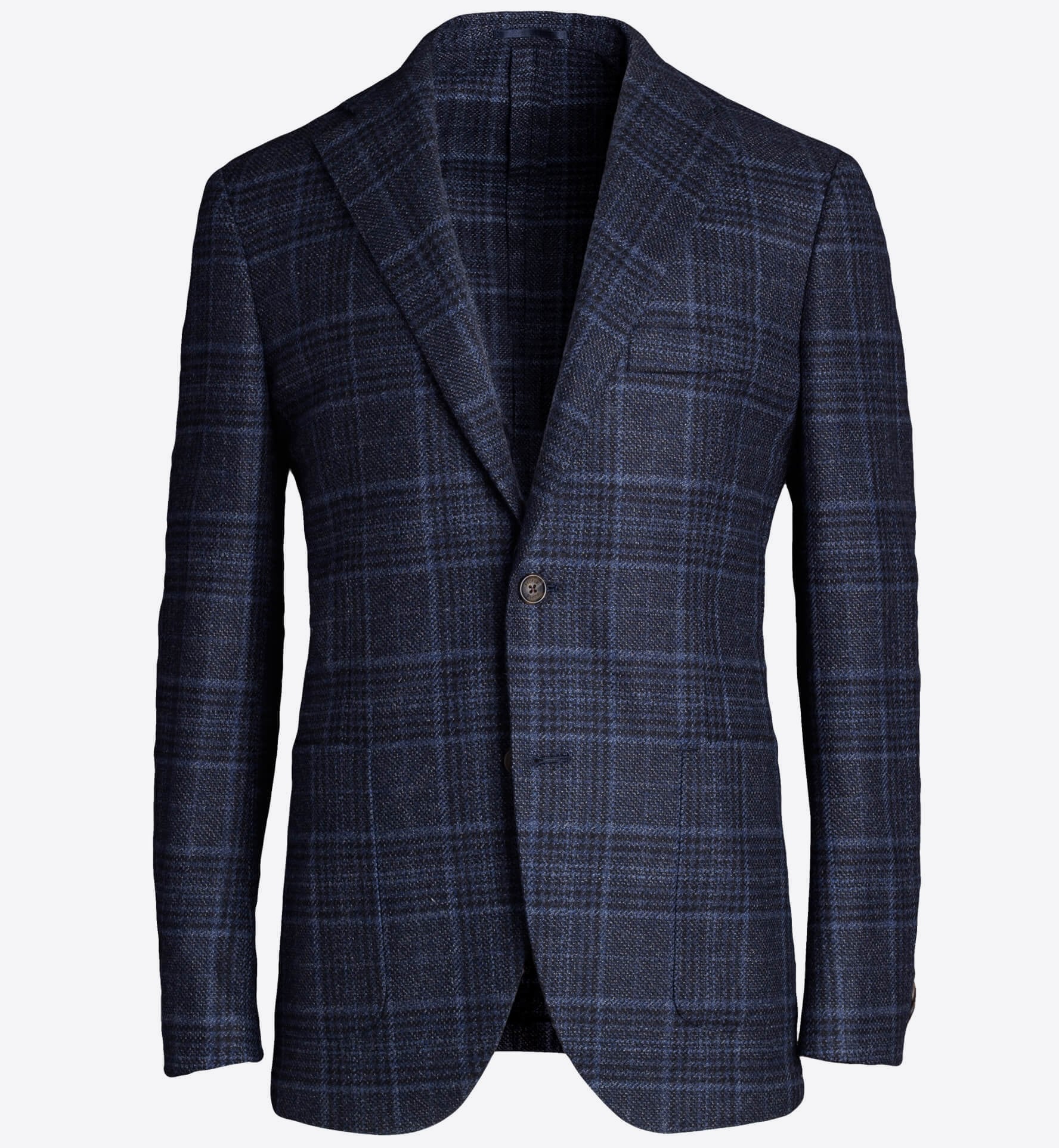 Bedford Blue Plaid Wool and Cashmere Jacket - Custom Fit Tailored Clothing