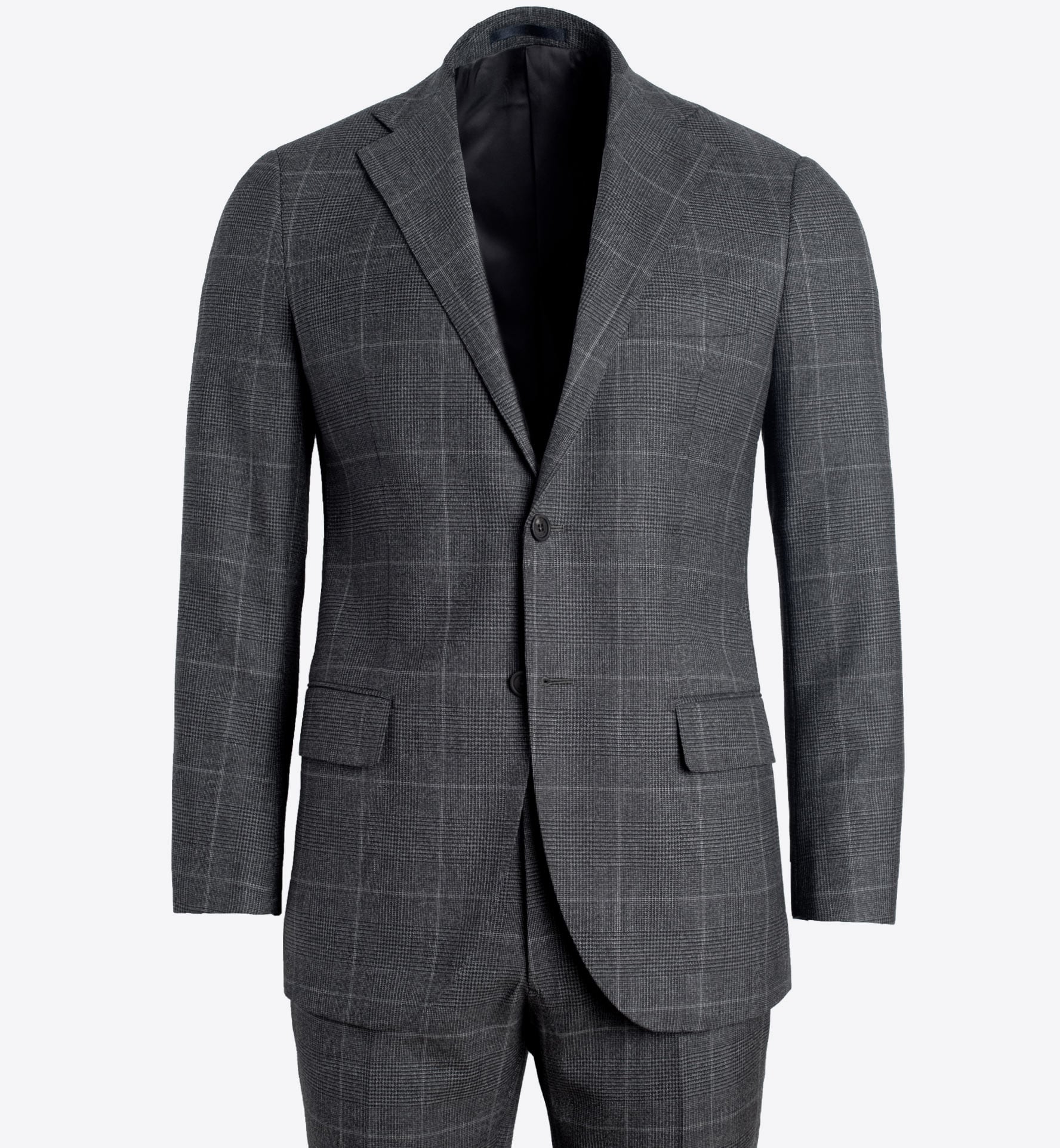 Allen Dark Grey Glen Plaid S130s Wool Suit - Custom Fit Tailored Clothing