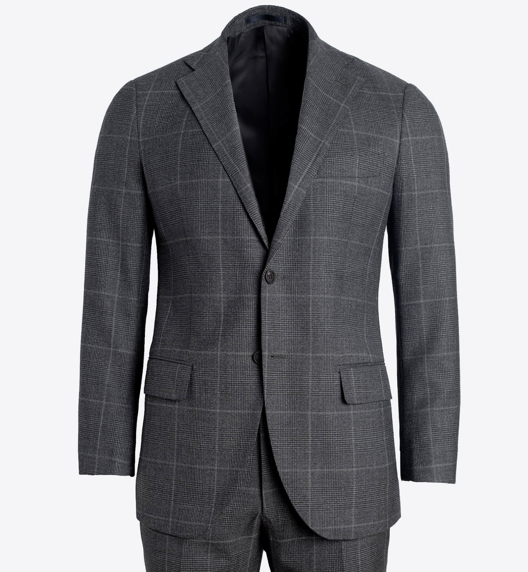 Allen Grey Glen Plaid S130s Wool Suit Jacket Custom Fit Tailored Clothing 9605