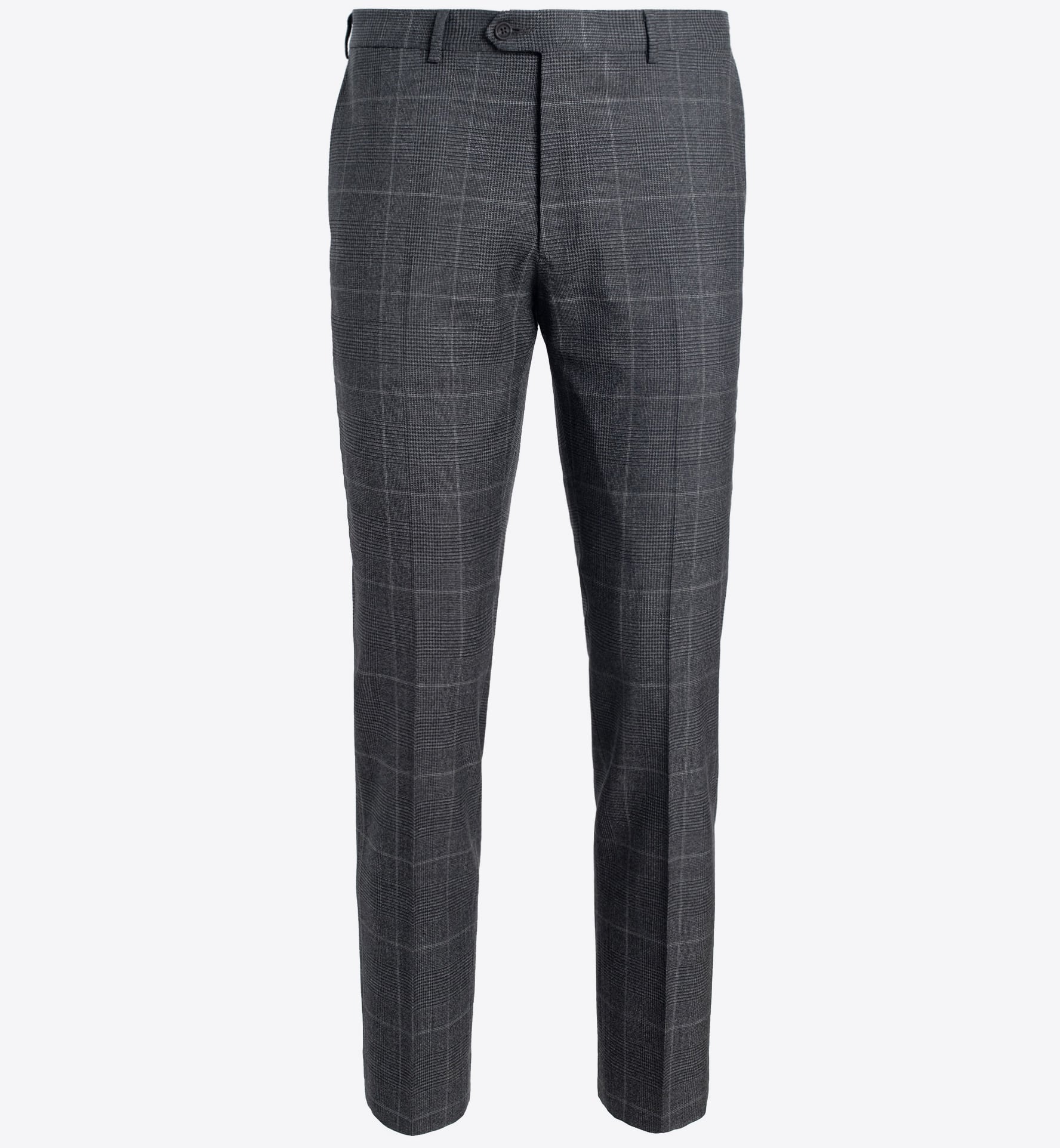 Allen Grey Glen Plaid S130s Wool Dress Pant Custom Fit Tailored Clothing 6274