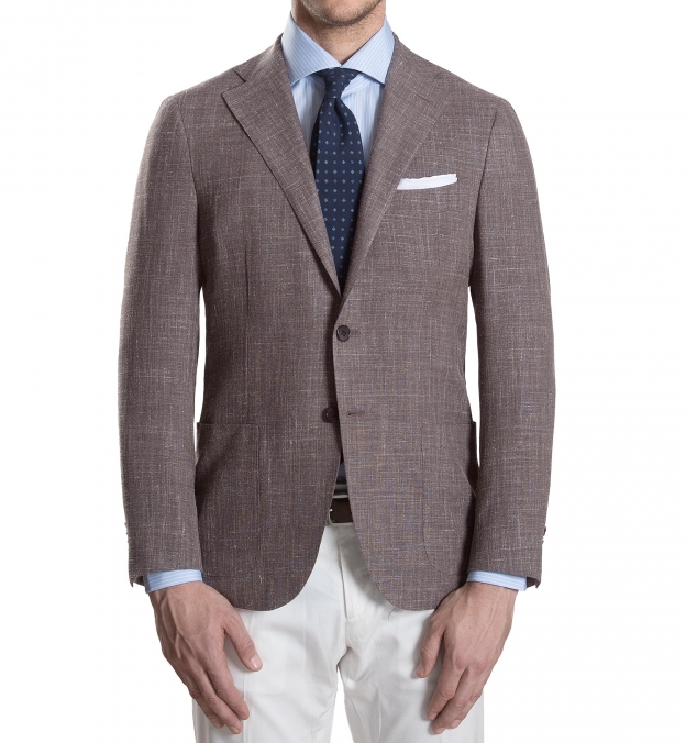 Hudson Mocha Slub Weave Jacket - Custom Fit Tailored Clothing