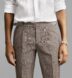 Zoom Thumb Image 4 of Allen Mocha Wool and Linen Single Pleat Dress Pant