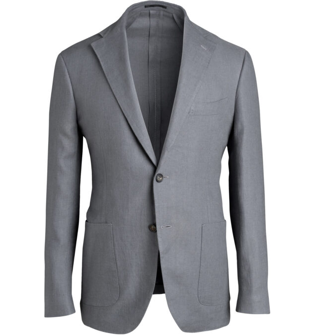 Grey Irish Linen Bedford Jacket - Custom Fit Tailored Clothing