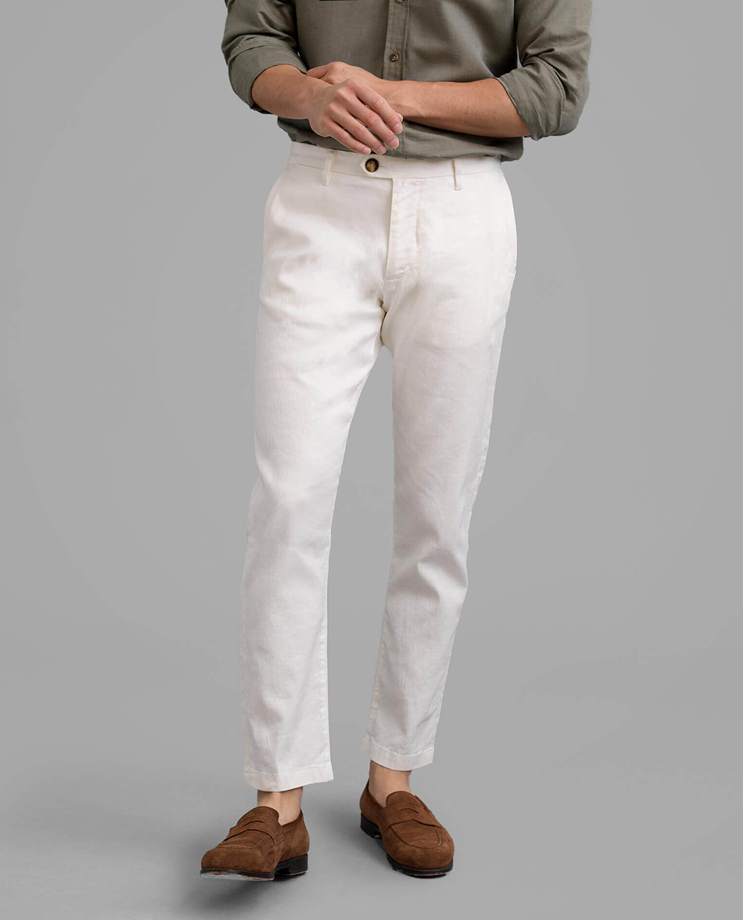 Buy NAARI Off White Cotton Slim Fit Embroidered Cigarette Trousers for  Women's at Amazon.in