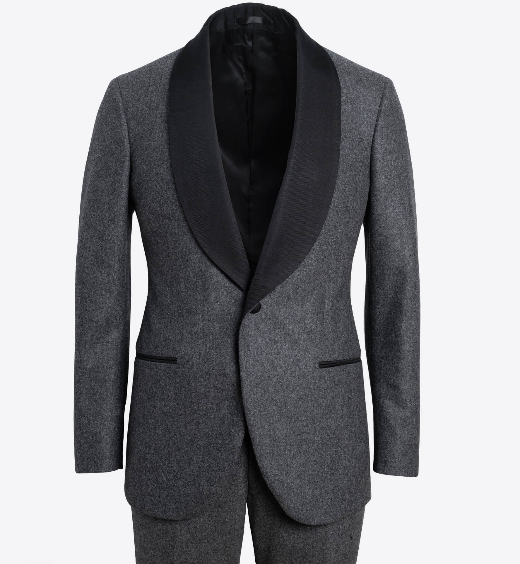 Mayfair Grey Wool Flannel Shawl Tuxedo Custom Fit Tailored Clothing