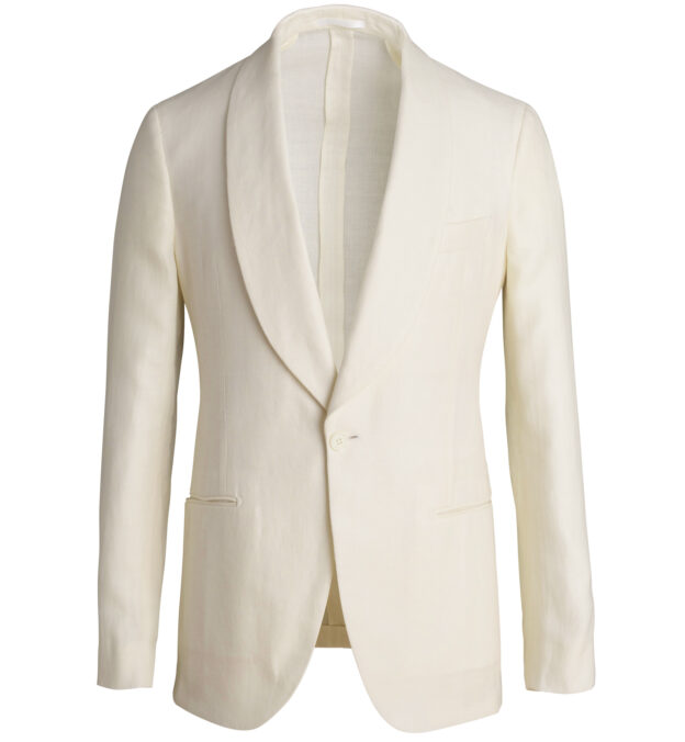 Shawl Lapel Cream Wool and Linen Dinner Jacket - Custom Fit Tailored ...