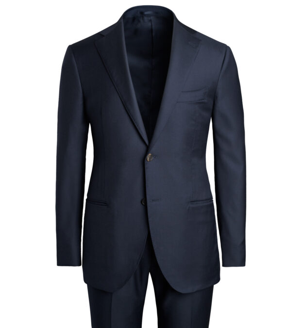 Loro Piana Fabric Navy S150s Mercer Suit - Custom Fit Tailored Clothing