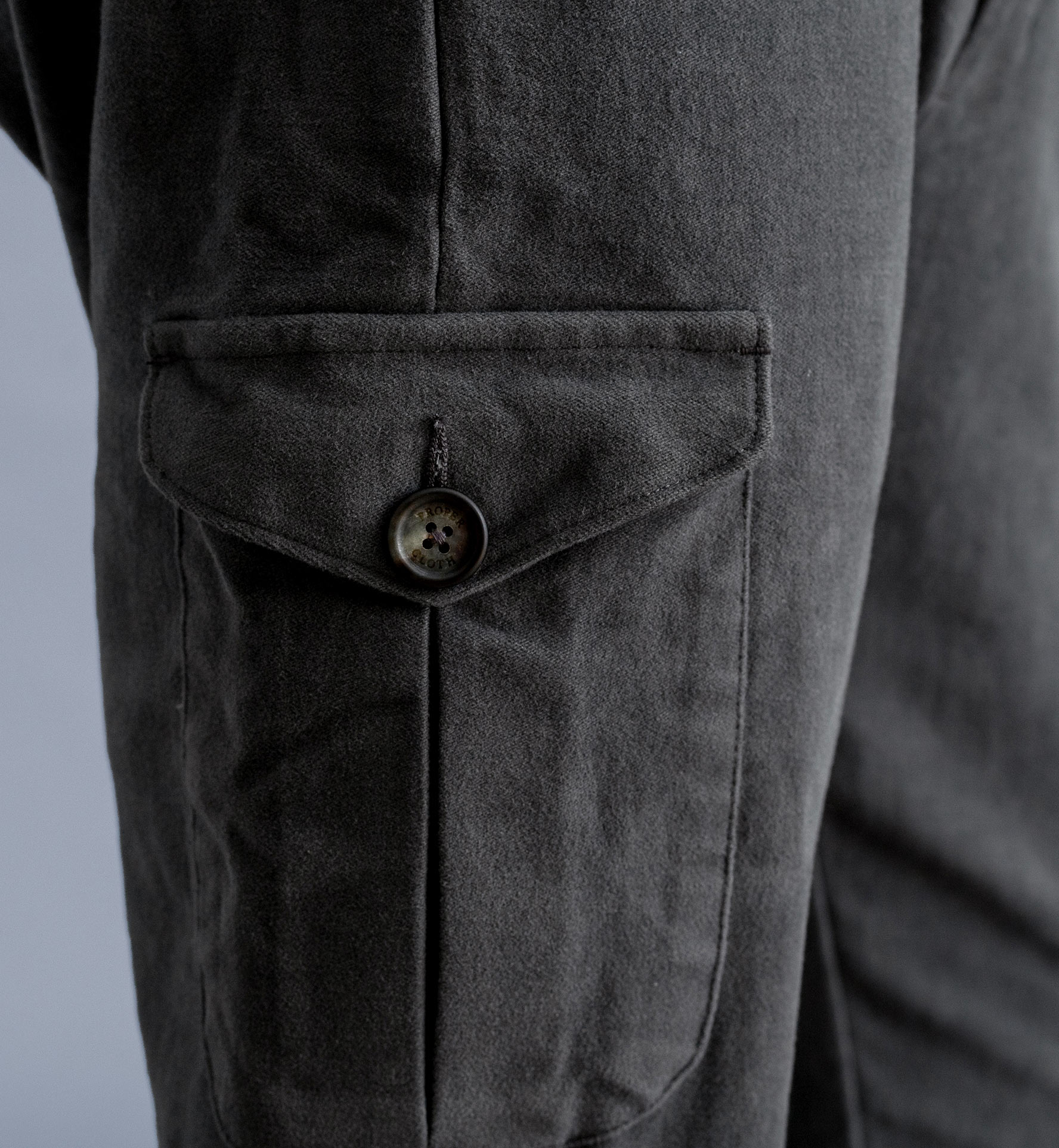 Thompson Grey Moleskin Cargo Pant Custom Fit Pants