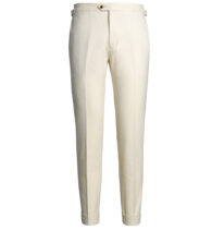 Thumb Photo of Allen Cream Heavy Stretch Brushed Cotton Twill Dress Pant