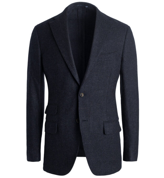 Bedford Navy Lambswool Glen Check 