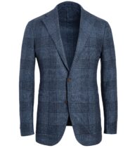 Suggested Item: Bedford Slate Blue Large Glen Plaid Textured Jacket