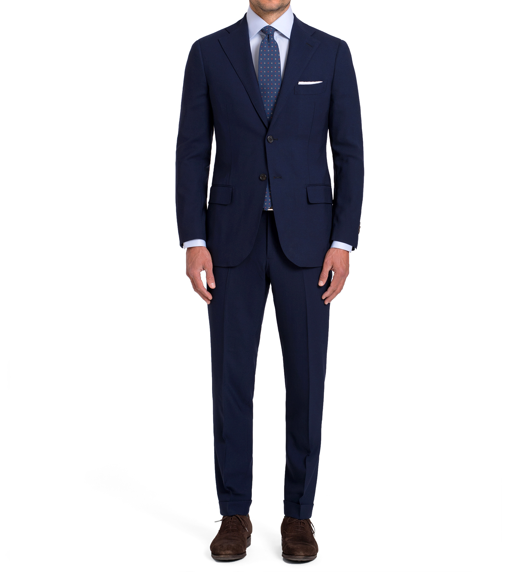 Allen Navy Fresco Suit with Cuffed Trouser - Custom Fit Tailored Clothing