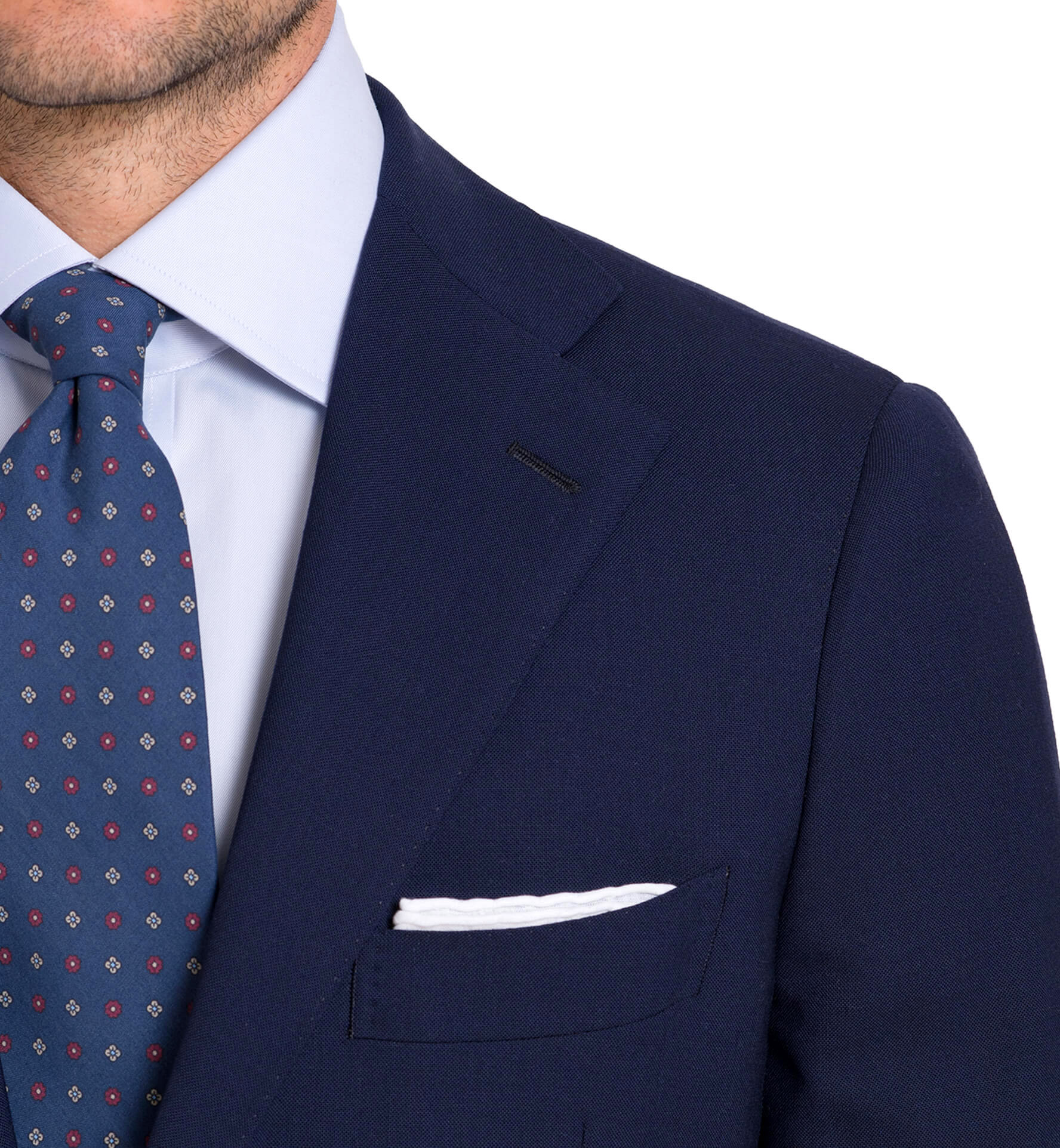 Allen Navy Fresco Suit with Cuffed Trouser Custom Fit Tailored Clothing