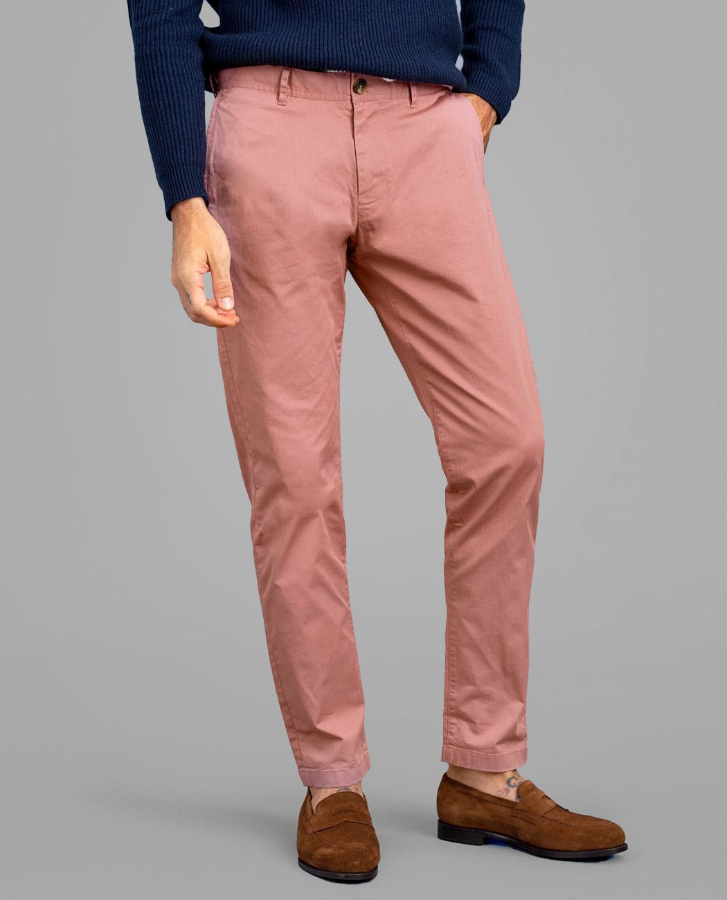 faded red chinos