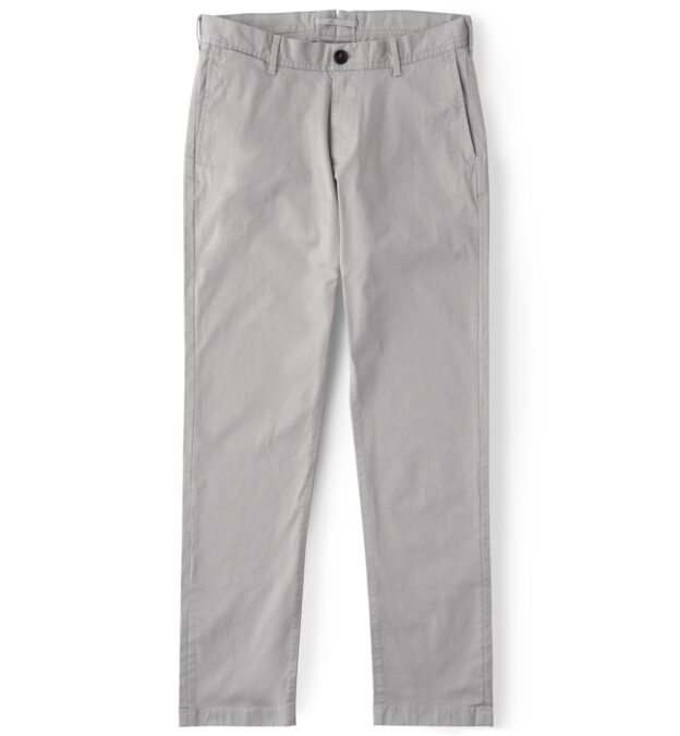 Bowery Light Grey Stretch Cotton Chino - Custom Fit Pants
