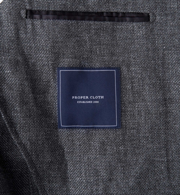 Bedford Grey Linen and Wool Hopsack Jacket - Custom Fit Tailored Clothing