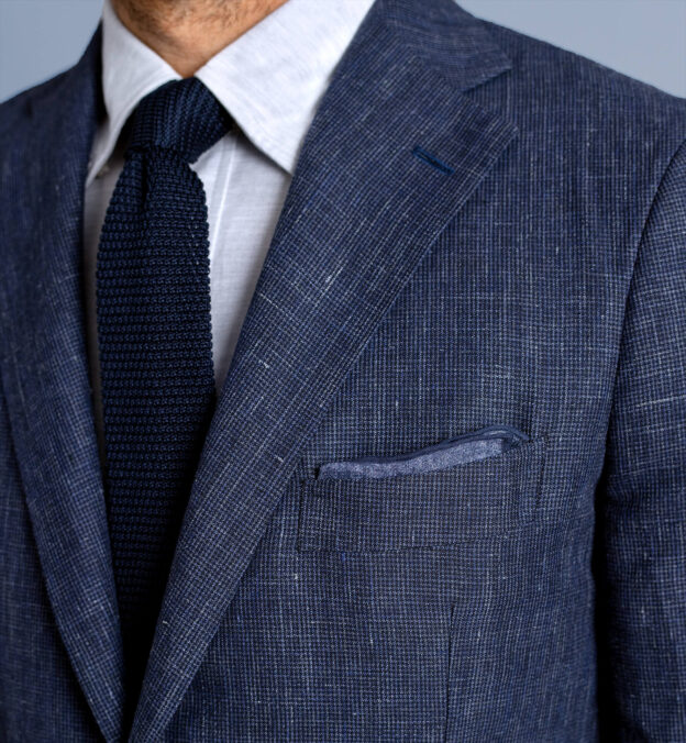 Bedford Slate Houndstooth Wool and Linen Suit - Custom Fit Tailored ...