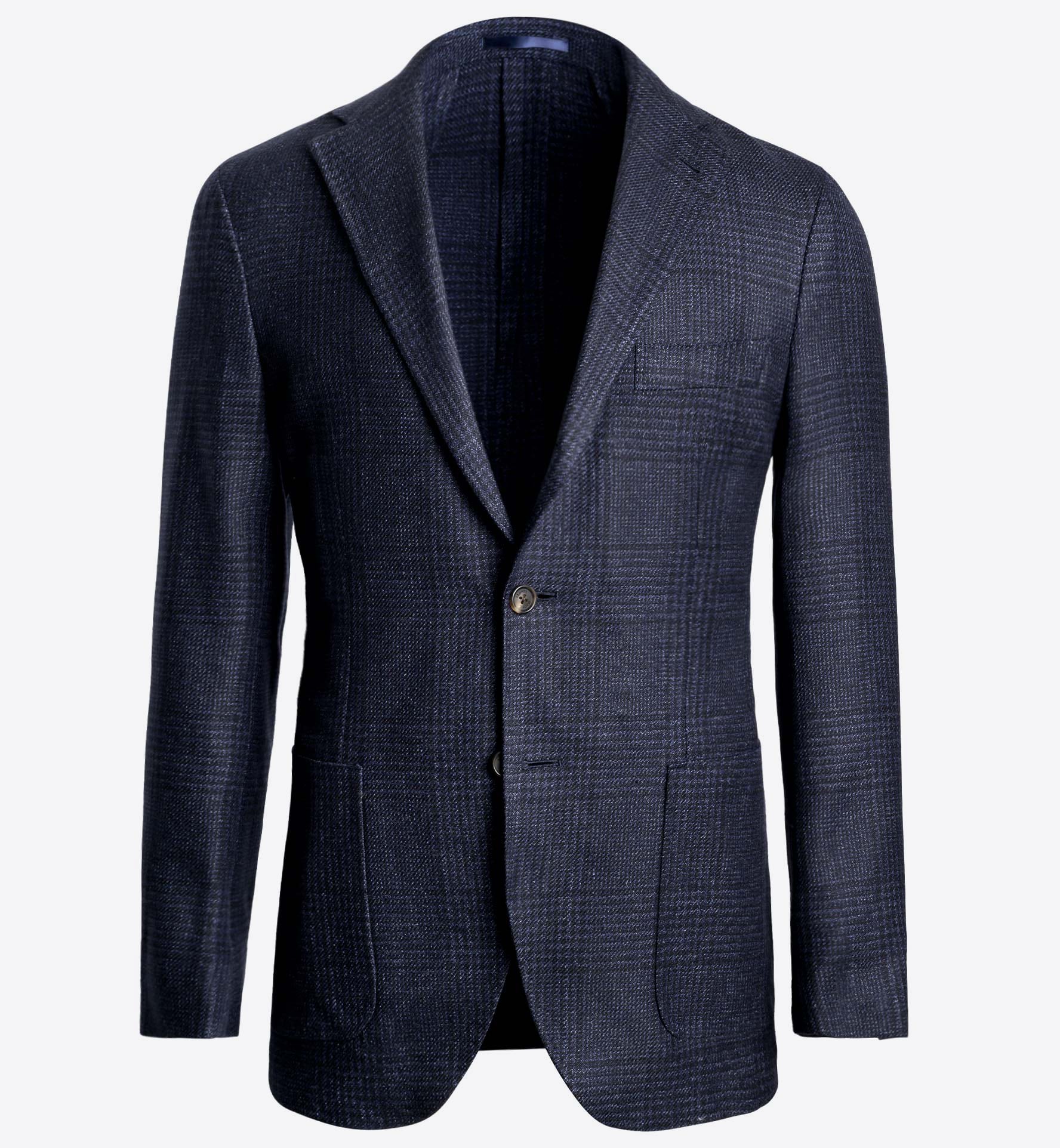 Zoom Image of Waverly Navy Glen Plaid Wool and Linen Jacket