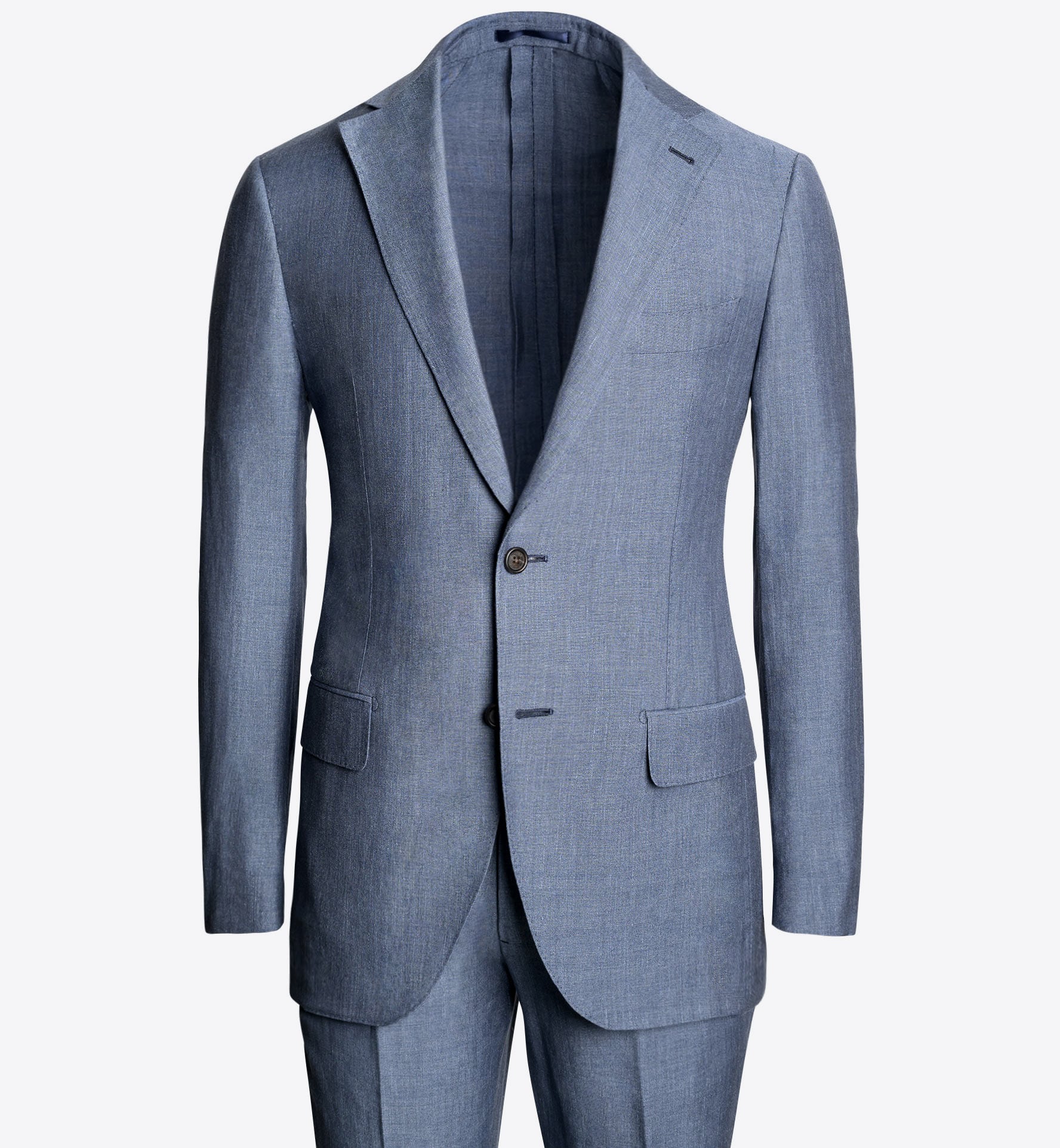 Zoom Image of Bedford Indigo Linen Wool and Silk Suit