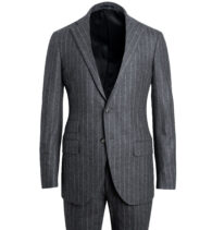 Suggested Item: Allen Grey Chalkstripe Wool Flannel Suit