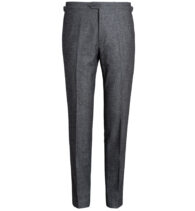 Shop Allen Grey Mouline Wool Flannel Trouser
