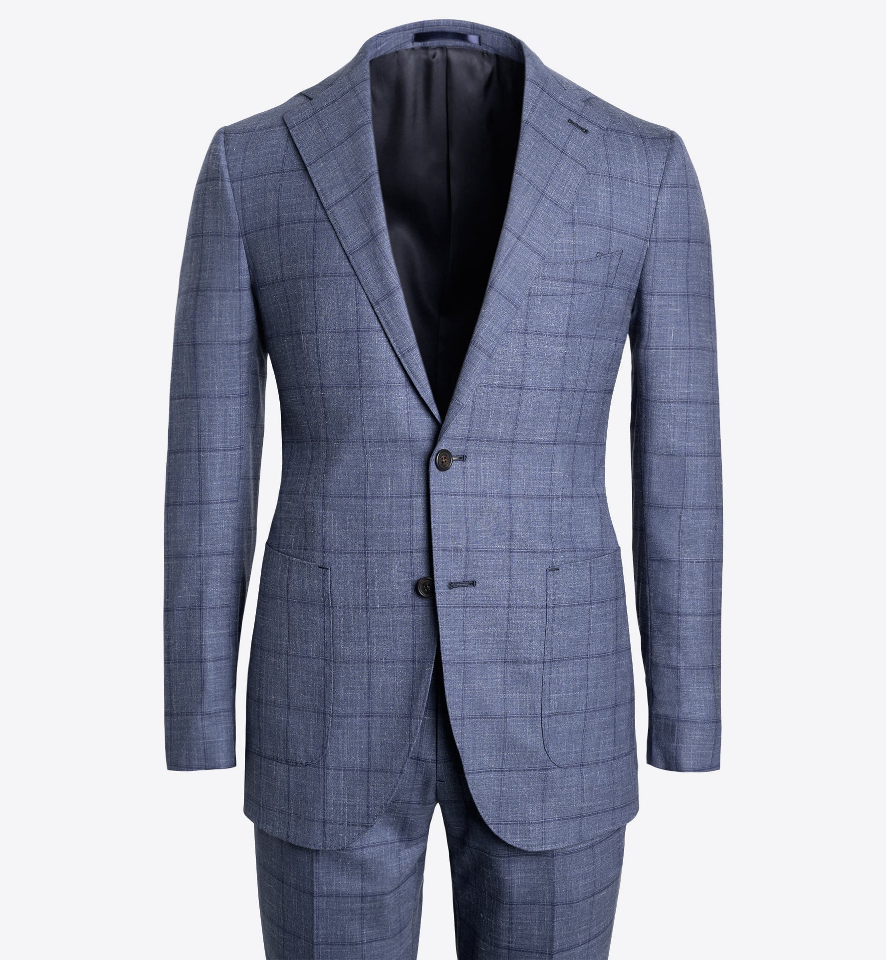 Zoom Image of Bedford Slate Windowpane Stretch Wool Blend Suit