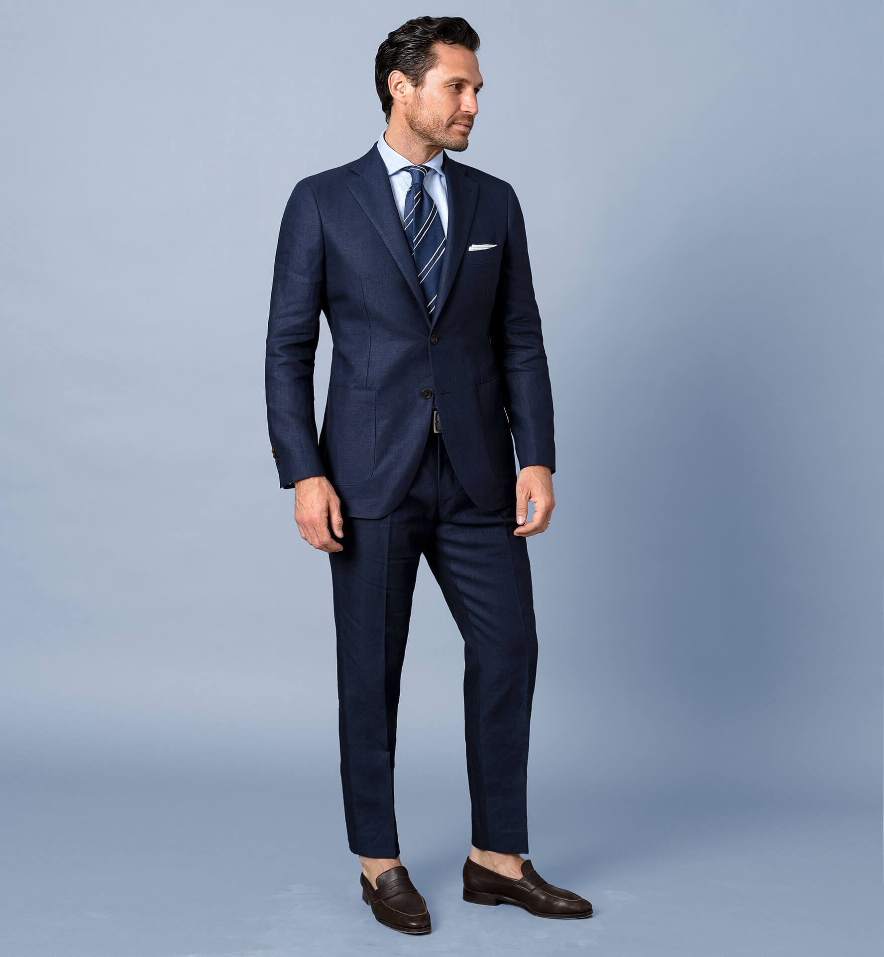 Bedford Navy Irish Linen Suit - Custom Fit Tailored Clothing