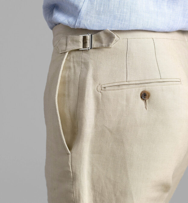 Beige Irish Linen Dress Pant