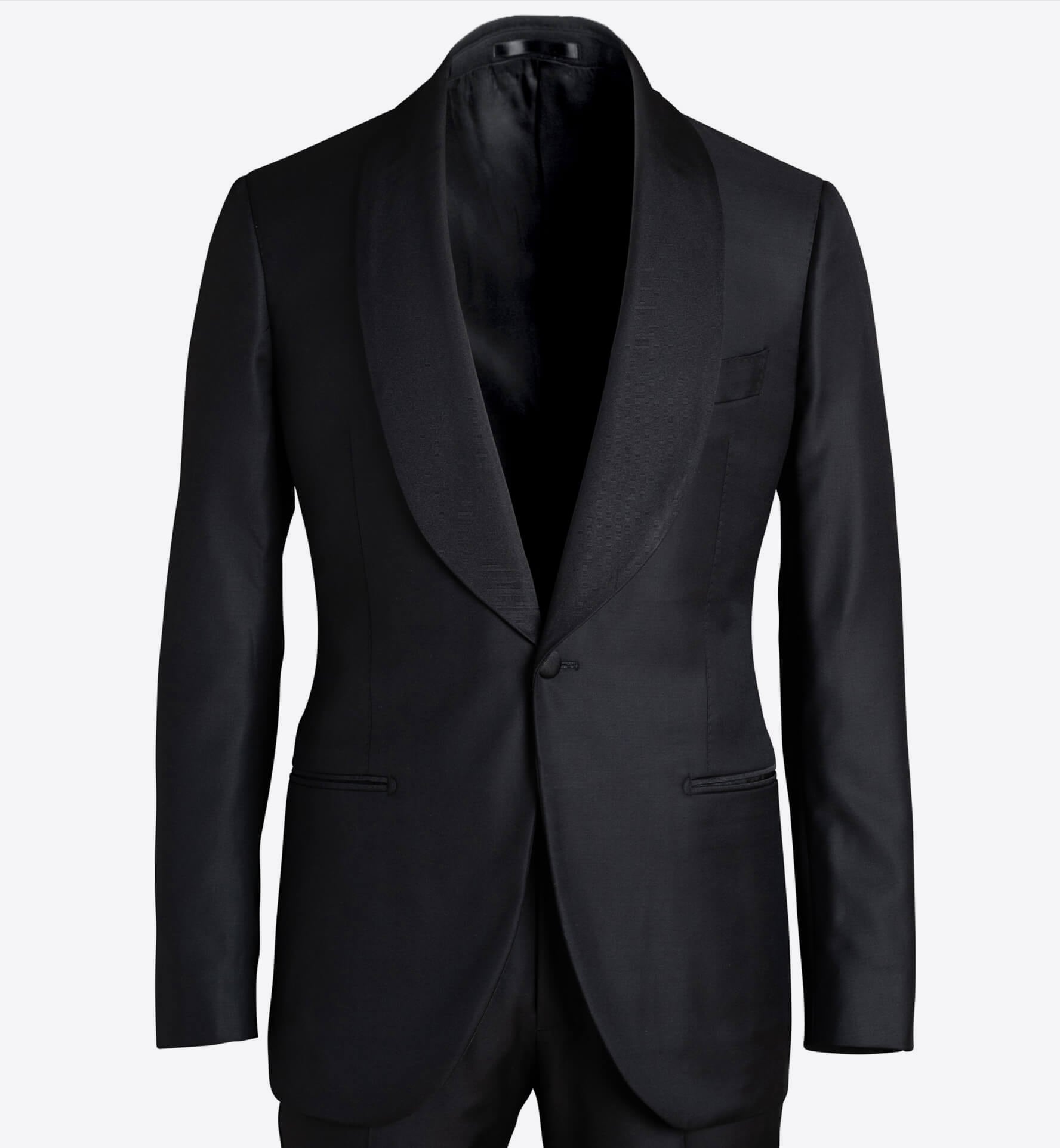 Mayfair Black Shawl Lapel Tuxedo Jacket - Custom Fit Tailored Clothing