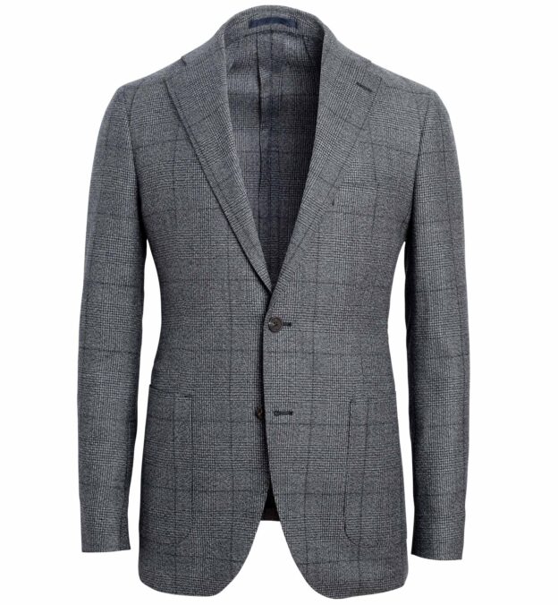 Bedford Grey Melange Prince of Wales Wool Jacket - Custom Fit Tailored ...