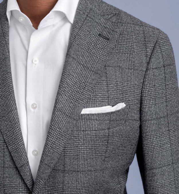 Bedford Grey Melange Prince of Wales Wool Jacket - Custom Fit Tailored ...