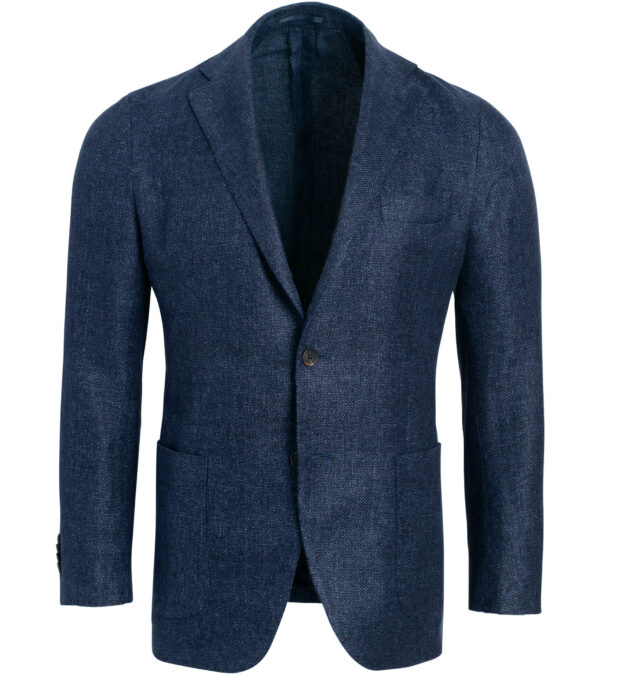 Waverly Navy Hemp and Wool Basketweave Jacket - Custom Fit Tailored ...