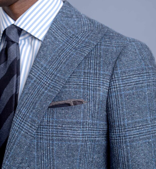 Bedford Blue Plaid Donegal Wool and Silk Jacket - Custom Fit Tailored ...