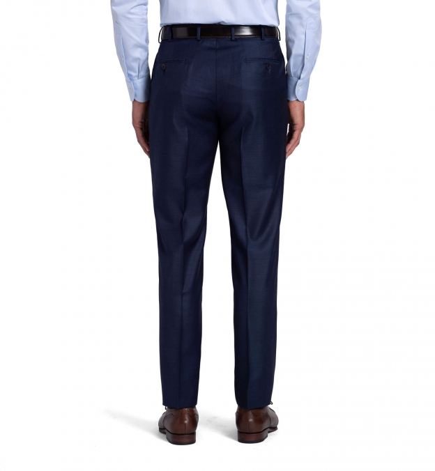 blue sharkskin dress pants