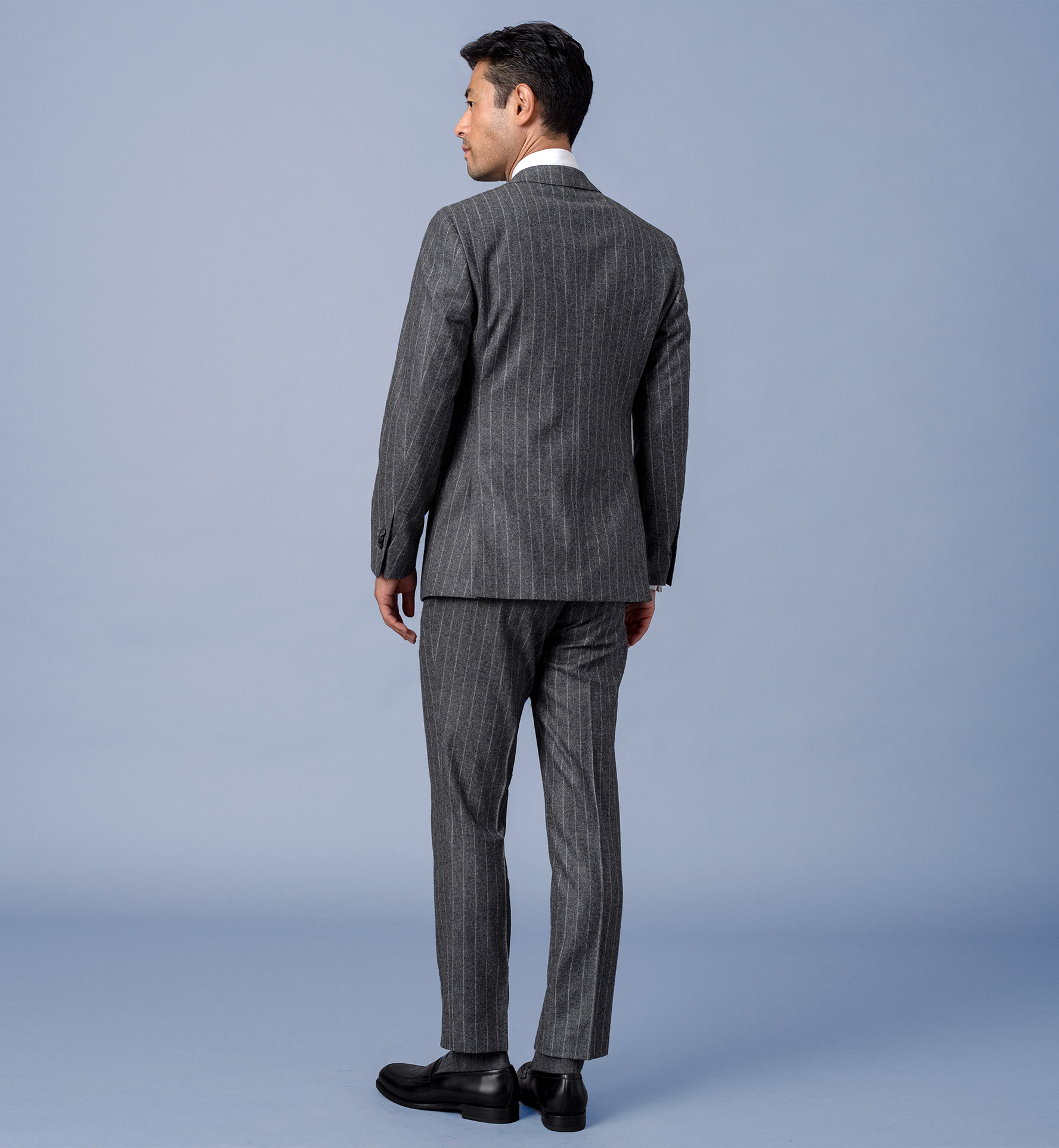Allen Grey Chalkstripe Wool Flannel Suit - Custom Fit Tailored Clothing
