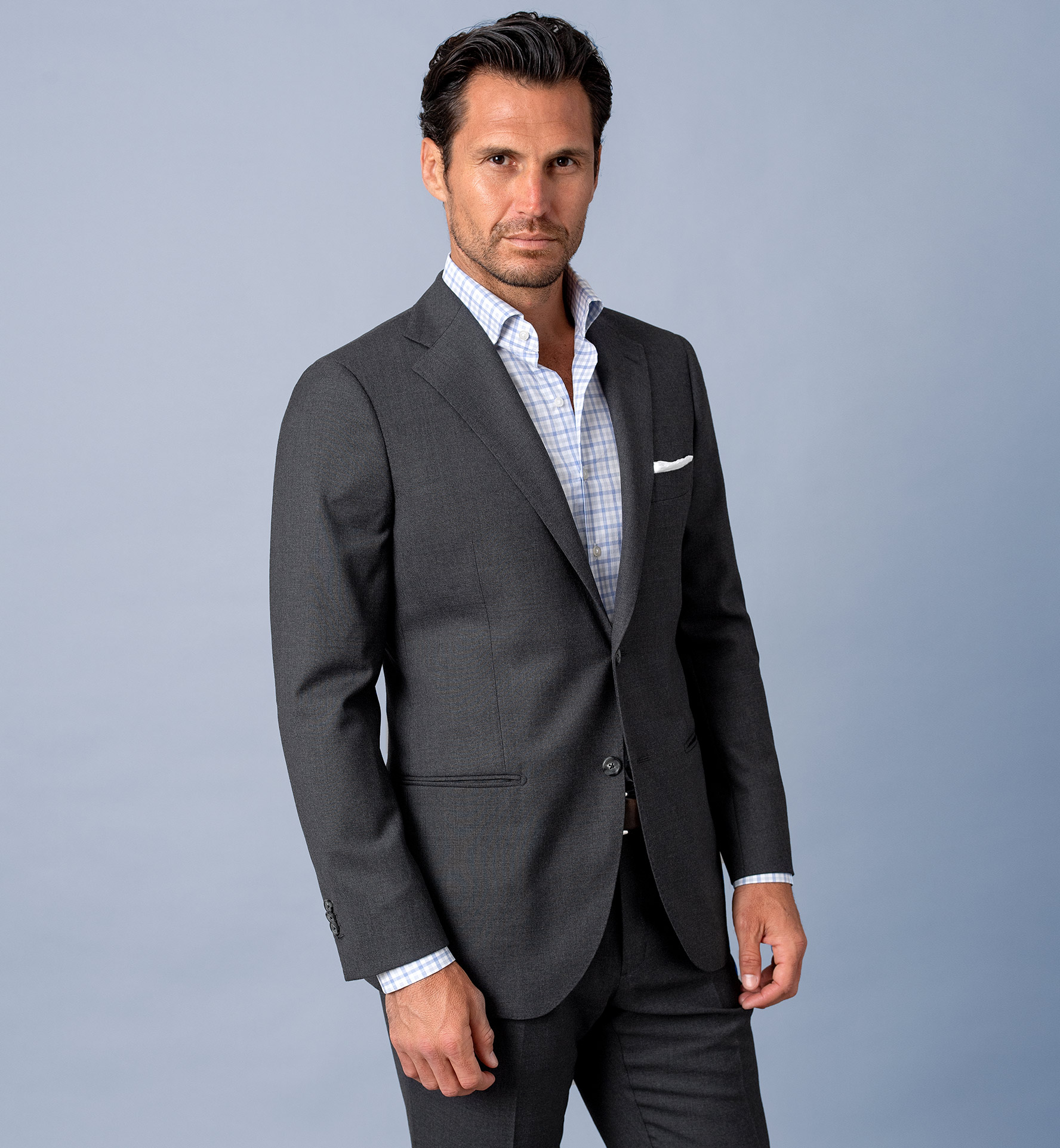 Allen Charcoal Comfort Fresco Suit Custom Fit Tailored Clothing