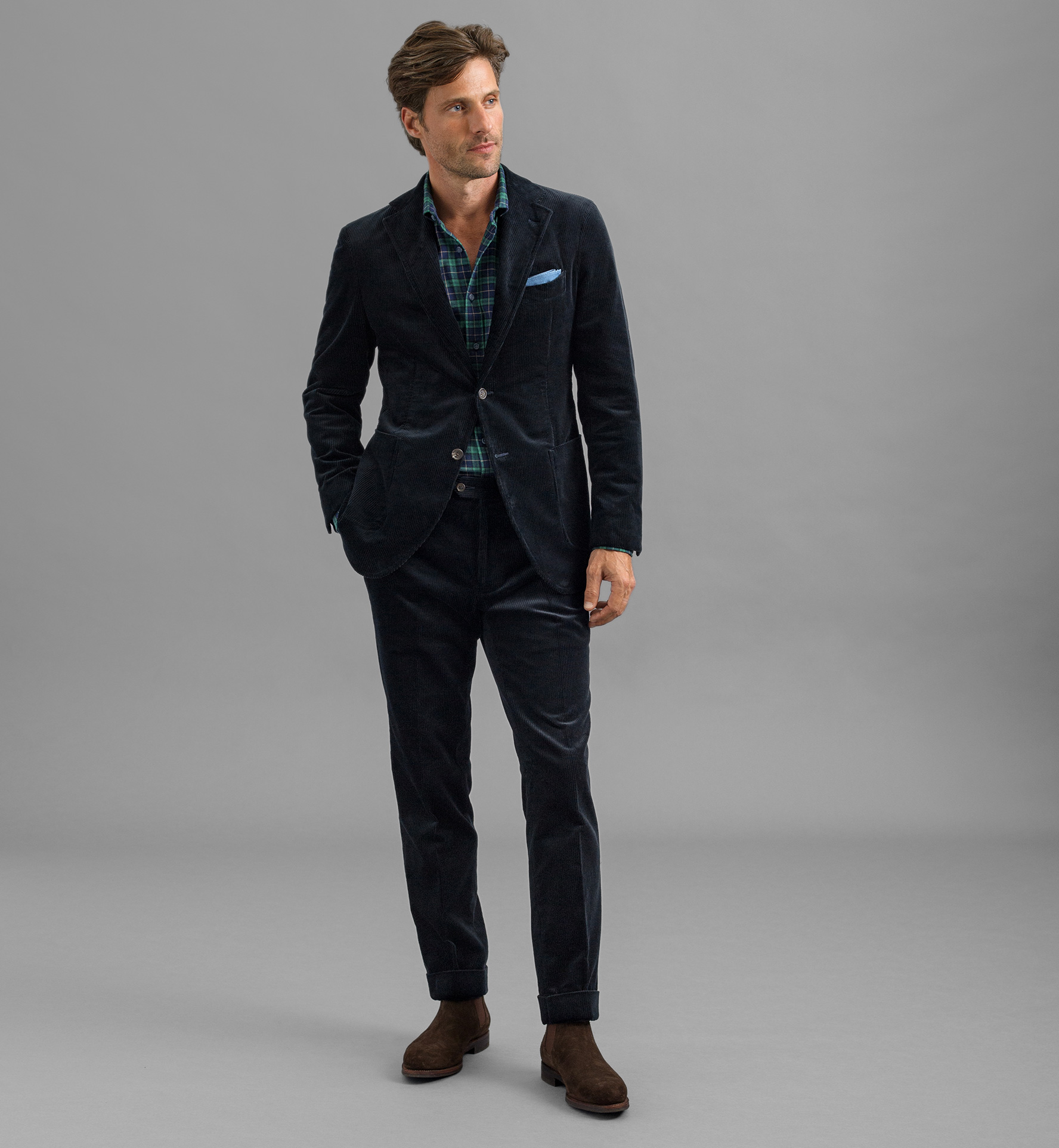 Waverly Navy Wide Wale Corduroy Suit - Custom Fit Tailored Clothing