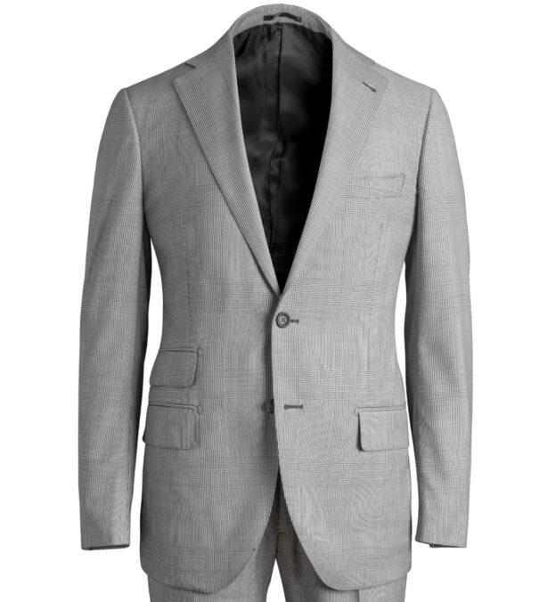 Black & White Glen Plaid Flannel Dinner Jacket